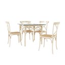 Ver imagem 1 de Conjunto Katrina Off White 4 Cadeiras Tampo de Madeira Quadrado 90 Cm Asturias