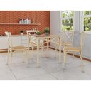 Ver imagem 2 de Conjunto Katrina Off White 4 Cadeiras Tampo de Madeira Quadrado 90 Cm Asturias
