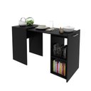 Ver imagem 4 de Escrivaninha Retrátil Dobrável com Porta e Prateleiras ME4170 Preto - Tecnomobili