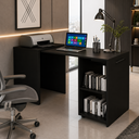 Ver imagem 1 de Escrivaninha Retrátil Dobrável com Porta e Prateleiras ME4170 Preto - Tecnomobili
