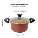 Ver imagem 2 de Panela Caçarola Antiaderente Alça e Tampa de Vidro N22 -3,5l