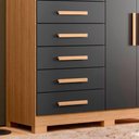 Ver imagem 6 de Cômoda para Quarto Infantil 8 Gavetas 2 Portas Nature Titanium Valentina Shop Jm