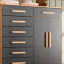 Ver imagem 5 de Cômoda para Quarto Infantil 8 Gavetas 2 Portas Nature Titanium Valentina Shop Jm