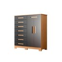 Ver imagem 1 de Cômoda para Quarto Infantil 8 Gavetas 2 Portas Nature Titanium Valentina Shop Jm