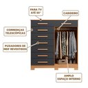 Ver imagem 3 de Cômoda para Quarto Infantil 8 Gavetas 2 Portas Nature Titanium Valentina Shop Jm