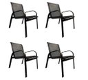 Ver imagem 1 de Kit 4 Poltronas Cadeira Premium Piscina em Aluminio Tela Sling Marrom