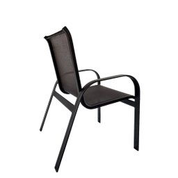 Kit 4 Poltronas Cadeira Premium Piscina em Aluminio Tela Sling Marrom - 5