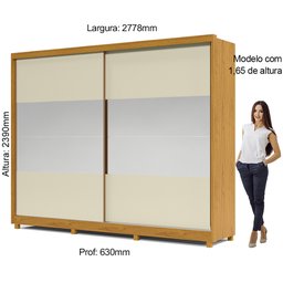 Guarda Roupa Casal 2 Portas de Correr Espelho Apolo 100% MDF - 20