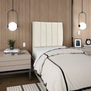 Ver imagem 3 de Cabeceira Estofada Solteiro Carla 90 Cm Suede Bege com Frames