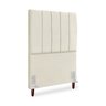 Cabeceira Estofada Solteiro Carla 90 Cm Suede Bege com Frames - 2