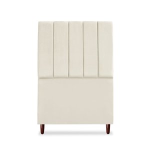 Cabeceira Estofada Solteiro Carla 90 Cm Suede Bege com Frames