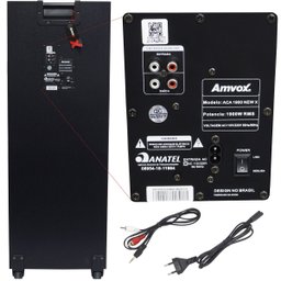Caixa Som Amplificada Bluetooth 1900W Rms Woofer Mp3 Usb Led Tws Bivolt ACA 1900 New X Microfone Amv - 5