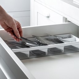 Organizador De Talheres Clear Branco Fechado OU - 2
