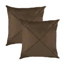 Ver imagem 1 de Kit 2 Capas para Almofada Drapeada em Veludo Quadrada 60x60 Marrom Camurça