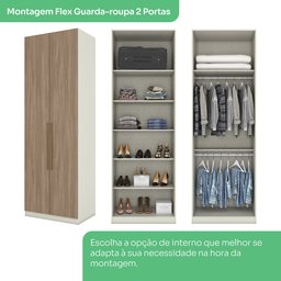 Quarto Modulado Casal 6 Peças 12 Portas 12 Gavetas com Espelho Seletto Areia/Jequitibá - 18