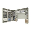 Ver imagem 4 de Guarda Roupa Casal Modulado 6 Peças com Espelho e Cabeceira 12 Portas 12 Gavetas Seletto Areia/Jequitibá Marrom