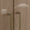 Ver imagem 5 de Guarda Roupa Casal Modulado 6 Peças com Espelho e Cabeceira 12 Portas 12 Gavetas Seletto Areia/Jequitibá Marrom