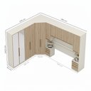 Ver imagem 3 de Guarda Roupa Casal Modulado 6 Peças com Espelho e Cabeceira 12 Portas 12 Gavetas Seletto Areia/Jequitibá Marrom