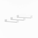 Ver imagem 3 de Kit 3 Prateleiras Nichos em U 60x15cm Mdf Branco com Suporte Flutuante Invisível