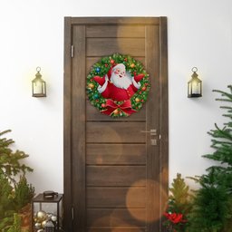 O Encanto do Natal em Forma de Guirlanda Feita em Mdf- Portas/festas/papai Noel/natal/natalino - 1