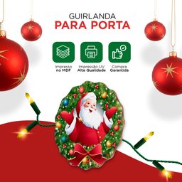 O Encanto do Natal em Forma de Guirlanda Feita em Mdf- Portas/festas/papai Noel/natal/natalino - 5