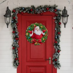 O Encanto do Natal em Forma de Guirlanda Feita em Mdf- Portas/festas/papai Noel/natal/natalino - 6