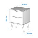 Ver imagem 5 de kit Mesa de Cabeceira Lateral de Cama Madri 2 gavetas Retrô:PRETO