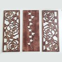 Ver imagem 1 de Kit Trio de Quadros Floral Rosas Vazadas em Mdf Decoração, Moderna, Atemporal, Apartamento Up Art Pe