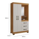 Ver imagem 2 de Roupeiro Nt5170 Capelinha 2 Portas E 3 Gavetas Com Espelho E Pés Notavel Freijo Com Off White