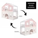 Ver imagem 6 de Beliche Montessoriano Casinha Dos Sonhos com Fechamento Inferior Branco em Madeira Maciça Rosa |