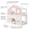 Ver imagem 5 de Beliche Montessoriano Casinha Dos Sonhos com Fechamento Inferior Branco em Madeira Maciça Rosa |