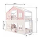Ver imagem 4 de Beliche Montessoriano Casinha Dos Sonhos com Fechamento Inferior Branco em Madeira Maciça Rosa |