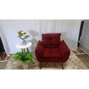 Ver imagem 4 de Kit 01 Namoradeira Opala + 01 Poltrona Opala Suede Bordô- Pandora Decor