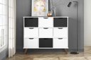 Ver imagem 2 de Nicho Organizador Retro Branco com 9 Gavetas Branco/preto 108 X 92,5cm - Fdecor
