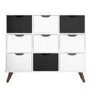 Ver imagem 1 de Nicho Organizador Retro Branco com 9 Gavetas Branco/preto 108 X 92,5cm - Fdecor