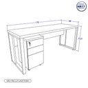 Ver imagem 4 de Escrivaninha Industrial 170cm X 60cm Pés Metal F5 Office