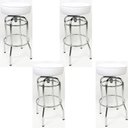 Ver imagem 1 de Kit 4 Banquetas Bar Alta Giratória Cromada Assento Branco - Poltronas do Sul