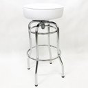 Ver imagem 2 de Kit 4 Banquetas Bar Alta Giratória Cromada Assento Branco - Poltronas do Sul