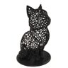 Gato Sentado 18 Cm Vazado 3d Enfeite Preto - 1