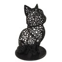 Ver imagem 1 de Gato Sentado 18 Cm Vazado 3d Enfeite Preto