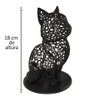 Gato Sentado 18 Cm Vazado 3d Enfeite Preto - 3