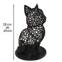 Ver imagem 3 de Gato Sentado 18 Cm Vazado 3d Enfeite Preto