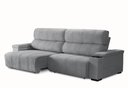 Ver imagem 2 de Sofá Retrátil e Reclinável Milão 3 Lugares Cinza 2,50m Suede com Porta Copos Sofá Casa
