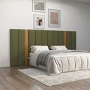 Ver imagem 1 de Cabeceira Cama Casal Estofada 275cm Freijó/verde Tw195