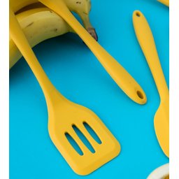 Espátula Vazada de Silicone Amarela - 2