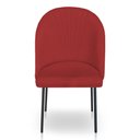 Ver imagem 4 de Kit 6 Cadeiras Poltrona de Jantar Ariel Suede Vermelho Pés de Ferro Preto - Pallazio