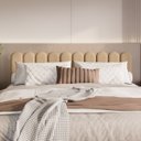 Ver imagem 1 de Cabeceira Nuvem Estofada King Size 10 Placas em Suede 45cm:areia
