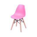 Ver imagem 1 de Cadeira Dkr Pp Rosa Base Madeira - Kids:rosa