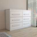 Ver imagem 7 de Guarda-roupa Casal Europa 8 Portas 4 Gavetas e Cômoda 6 Gavetas 100% Mdf Branco - Panorama Móveis