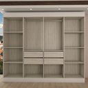 Ver imagem 6 de Guarda-roupa Casal Europa 8 Portas 4 Gavetas e Cômoda 6 Gavetas 100% Mdf Branco - Panorama Móveis